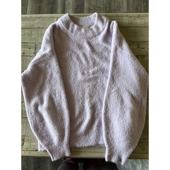 Calia Carrie Underwood Purple Crew Neck Soft Long Sleeve Fuzzy Sweater Small - Picture 1 of 1